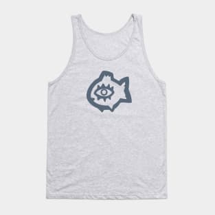 Naive art of a fish with big eye in grey ink Tank Top